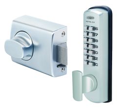 DX DIGITAL KEYPAD WITH 002 DEADLATCH WITH KNOB DP Satin Chrome