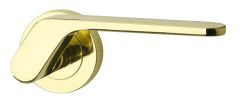 SYMPHONY 41 LEVER ON ROUND ROSE FULL SET LH Polished Brass Unlacquered