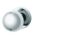SYMPHONY 20 KNOB ON EXT ROUND ROSE HALF SET Polished Brass
