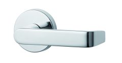 1370 SERIES 59 LEVER ON ROUND ROSE FULL SET Polished Brass Unlacquered