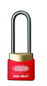 312A D/LOCKING PADLOCK 38MM S/STEEL 4.8MM DIA SHACKLE - RED DANGER DNO WIN COVER KA ENG1 TP No Finish
