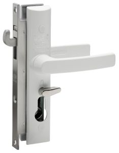 8654 HINGE SECURITY DOOR LOCKSET NO CYLINDER Bright White
