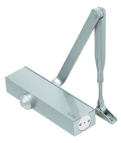 SIZE 2-4 POWER ADJUSTABLE DOOR CLOSER WITH BC & PA BRACKET Silver