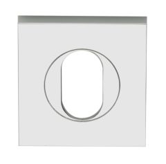 VELOCITY 55MM SQUARE OVAL CYLINDER ESCUTCHEON CP Chrome Plate