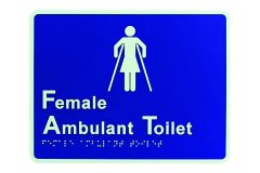 BRAILLE SIGNAGE – FEMALE AMBULANT (AS1428.1) No Finish