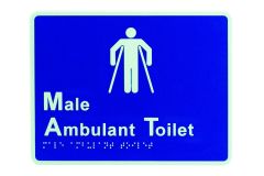 BRAILLE SIGNAGE - MALE AMBULANT (AS1428.1) No Finish