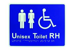 BRAILLE SIGNAGE - UNISEX DISABLED ACCESS RIGHT HAND TRANSFER (AS1428.1) No Finish