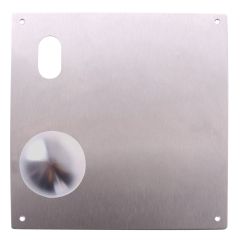 201 INTERIOR PLATE WITH CYLINDER HOLE & 20 KNOB LH Satin Stainless