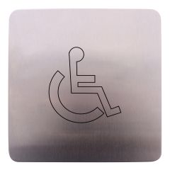 202 EXTERIOR PLATE DISABLED SYMBOL OUTLINE Satin Stainless