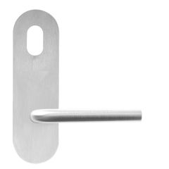 212 EXTERIOR PLATE WITH CYLINDER HOLE & 98 LEVER Satin Stainless