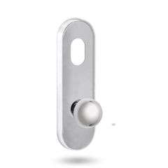 2801 ROUND END PLATE WITH CYLINDER HOLE & 20 KNOB Satin Chrome