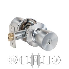 532 SERIES KEY IN KNOB PRIVACY SET TP Satin Chrome