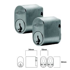 LOCKWOOD C4 570 AUSTRALIAN OVAL DOUBLE CYLINDERS WITH X CAMS 5PK Satin Chrome