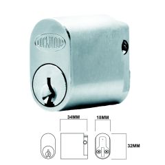 LOCKWOOD C4 570 AUSTRALIAN OVAL CYLINDER WITH Y CAM 5KD Chrome Plate