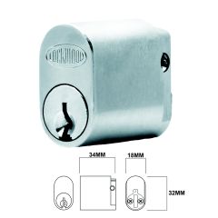 LOCKWOOD C4 570 AUSTRALIAN OVAL CYLINDER WITH Z CAM 6PK Chrome Plate