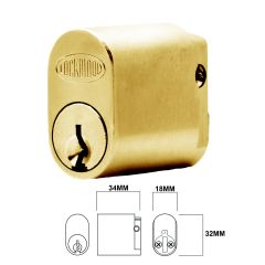 LOCKWOOD C4 570 AUSTRALIAN OVAL CYLINDER WITH Z CAM 5KA Polished Brass
