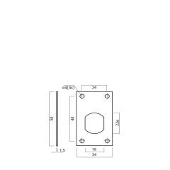 LOCKWOOD CAM LOCK FIXING PLATE - VERTICAL PK=10 Zinc Clear Cr3+ Chromate