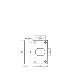 LOCKWOOD CAM LOCK FIXING PLATE - HORIZONTAL PK=10 Zinc Clear Cr3+ Chromate