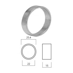 LOCKWOOD CAM LOCK SPACER 15MM PK=10 Satin Chrome