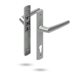 PALLADIUM FRENCH DOOR SET PLAIN PLATES & 27 LEVER Satin Chrome Pearl