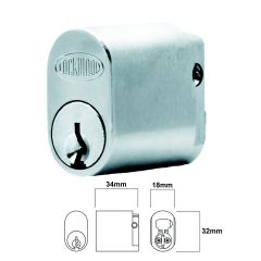 LOCKWOOD C4 3570 HOLD BACK CYLINDER RIGHT HAND 5KD Chrome Plate