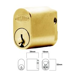 LOCKWOOD C4 3570 HOLD BACK CYLINDER RIGHT HAND 5KA Polished Brass Plate