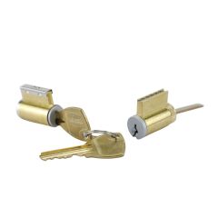 LW9 5 PIN DOUBLE CYLINDER ASSEMBLY KEY-07 Satin Chrome Pearl