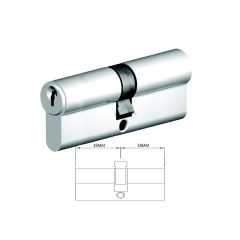 EURO C4 5PIN DC FIXED CAM *E* 38/38 SC J001 Satin Chrome Pearl