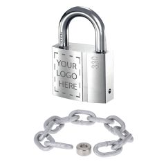 ABLOY PROTEC 48MM BRASS PADLOCK 50MM BORON STEEL 8MM DIAMETER SHACKLE MK & AO ATTACHMENT CHAIN No Finish