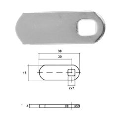 ABLOY STRAIGHT CAM A=38MM B=30MM No Finish