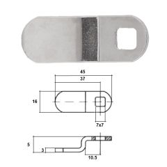 ABLOY OFFSET CAM A=45MM B=37MM C=5MM No Finish
