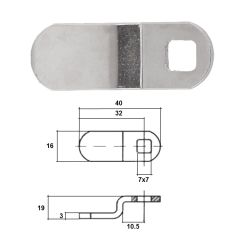 ABLOY OFFSET CAM A=40MM B=32MM C=19MM No Finish