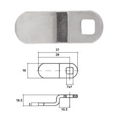 ABLOY OFFSET CAM A=37MM B=29MM C=18.5MM No Finish