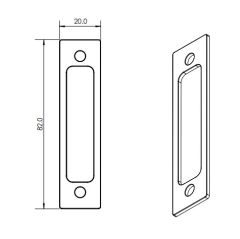 8654 STRIKE PACKER 1.5MM - MAIN LOCK PK=50 No Finish