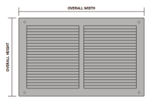 DOOR GRILLE COVER ONLY 650X350 SIL No Finish