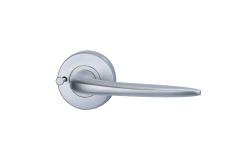 VELOCITY 55MM ROUND PRIVACY SET & L1 LEVER SP DP Satin Chrome Pearl