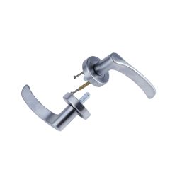 VELOCITY 55MM ROUND PRIVACY SET & 34 LEVER SC TP Satin Chrome