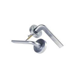 VELOCITY 55MM ROUND PRIVACY SET& L4 LEVER SC TP Satin Chrome