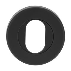 VELOCITY 55MM ROUND OVAL CYLINDER ESCUTCHEON Matt Black