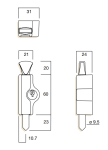 W2203 WINDOW BOLT 5DISC TP Primrose