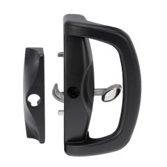 BLAXLAND DOUBLE CYLINDER SLIM OUTER PULL L-CYL'S & STRIKE Black