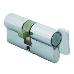 WHITCO EURO CYLINDER & TURN 35/35MM RIGHT HAND FIXED CAM C4 6 PIN 6KA Chrome Plate