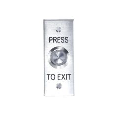 STAINLESS STEEL ARCHITRAVE STYLE EGRESS BUTTON, IP65, GREEN LED Stainless Steel