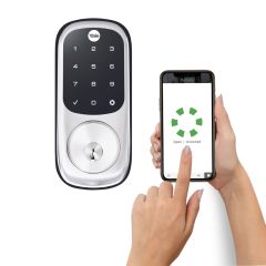 YALE ASSURE KEYED SATIN CHROME WITH YALE HOME APPLE HK Satin Chrome