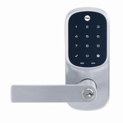 YALE ASSURE KEYED LEVER SATIN CHROME WITH YALE HOME MODULE Satin Chrome