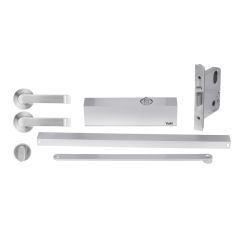 YALE SIMPLICITY KIT MORTICE LOCK, SIZE 3 SLIDE RAIL DOOR CLOSER, S1 LEVER SET WITH ESCUTCHEON & TURN Satin Stainless