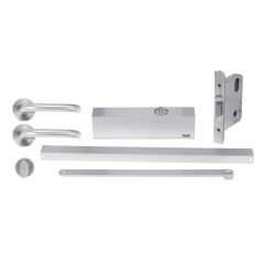 YALE SIMPLICITY KIT MORTICE LOCK, SIZE 3 SLIDE RAIL DOOR CLOSER, S2 LEVER SET WITH ESCUTCHEON & TURN Satin Stainless