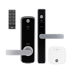 YALE UNITY KIT SILVER; ENTRANCE LOCK, SCREEN DOOR LOCK, KEYPAD & CONNECT PLUS HUB 2 Silver