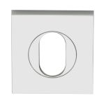 VELOCITY 55MM SQUARE OVAL CYLINDER ESCUTCHEON SC Satin Chrome