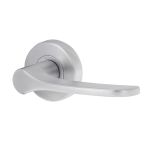 VELOCITY 55MM ROUND PASSAGE SET& 34 LEVER NO LATCH Satin Chrome
